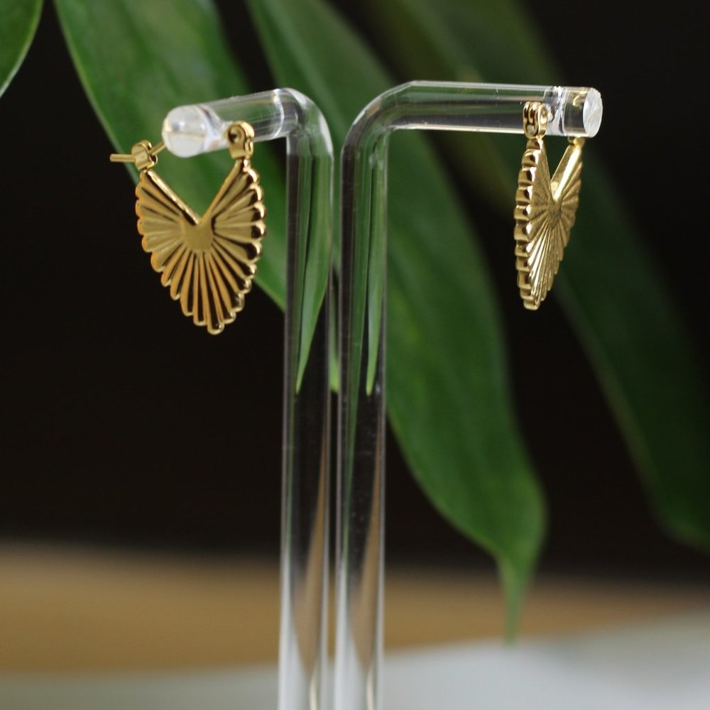 Earrings / 100% high-grade stainless steel / gold-plated / hypoallergenic
